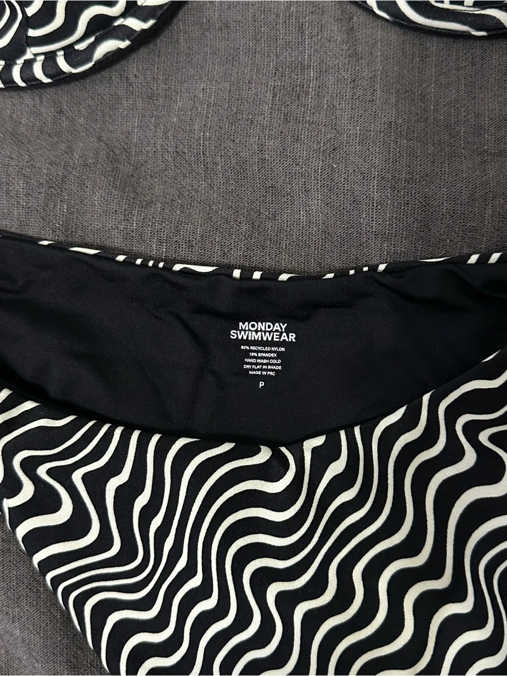 Monday Swimwear Black & White Wavy Print Underwire Bikini